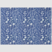 Blauw-witte Chinoiserie Wildflower Tissuepapier (Voorkant)