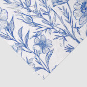 Blauw-witte Chinoiserie Wildflower Tissuepapier (Detail)