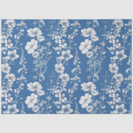 Blauw-witte Chinoiserie Wildflower Tissuepapier