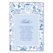 Blauw Witte Chinoiserie Zitplaatskaart Tafelnummer (Voorkant)