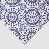 Blauw Witte Cirkelpatroon Tissuepapier (Detail)