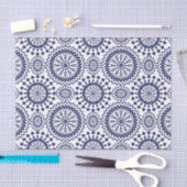 Blauw Witte Cirkelpatroon Tissuepapier (Craft)