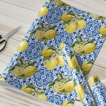 Blauw Witte Citroen Tegel Mediterraan Patroon