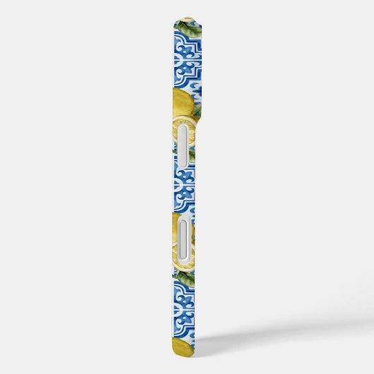 Blauw Witte Citroen Tegel Mediterraan Patroon Case-Mate iPhone Case (Achterkant / Rechts)