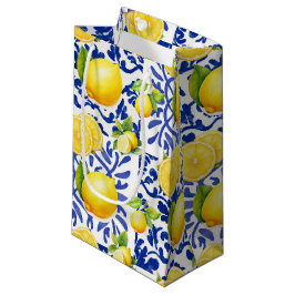Blauw Witte Citroen Tegelpatroon Mediterraan Citru Klein Cadeauzakje
