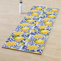 Blauw Witte Citroen Tegelpatroon Mediterraan Citru