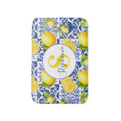 Blauw Witte Citroen Tegelpatroonnaam Monogram Citr Badmat (Voorkant Verticaal)