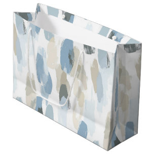 Blauw Witte Crème Abstracte Trouw Groot Cadeauzakje