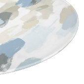 Blauw Witte Crème Abstracte Trouw Snijplank (Hoek)