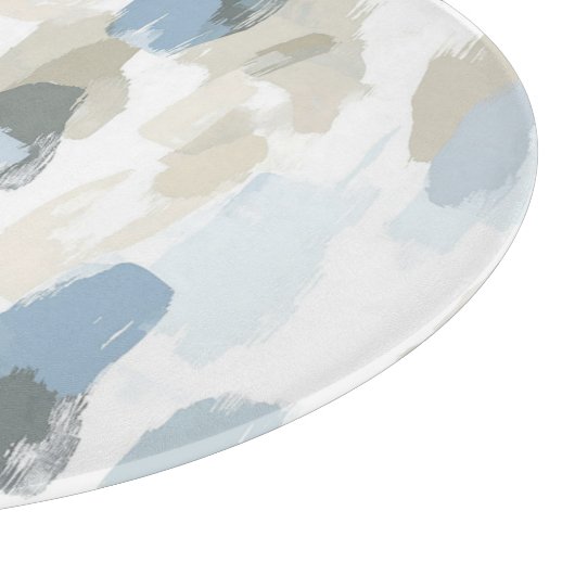 Blauw Witte Crème Abstracte Trouw Snijplank (Hoek)