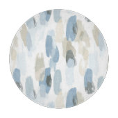 Blauw Witte Crème Abstracte Trouw Snijplank (Voorkant)