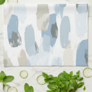 Blauw Witte Crème Abstracte Trouw Theedoek