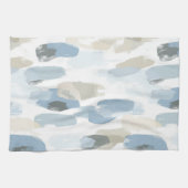 Blauw Witte Crème Abstracte Trouw Theedoek (Horizontaal)