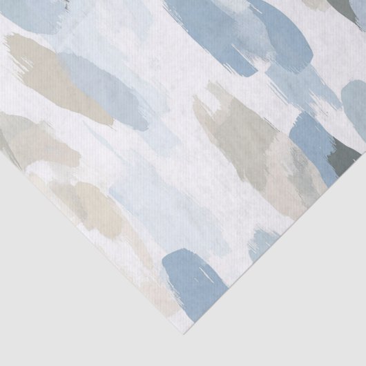 Blauw Witte Crème Abstracte Trouw Tissuepapier (Detail)