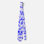 Blauw Witte Cubisme Abstract Patroon Stropdas (Voorkant)