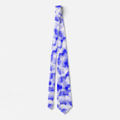 Blauw Witte Cubisme Abstract Patroon Stropdas (Achterkant)