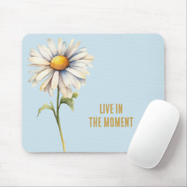 Blauw-witte Daisy Flower Muismat