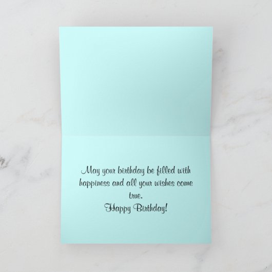 Blauw-witte Daisy Verjaardagskaart Kaart (Binnen)