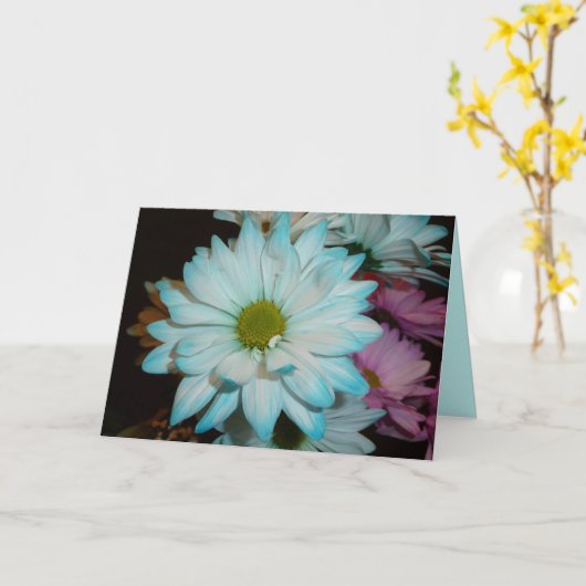 Blauw-witte Daisy Verjaardagskaart Kaart (Gele Bloem)