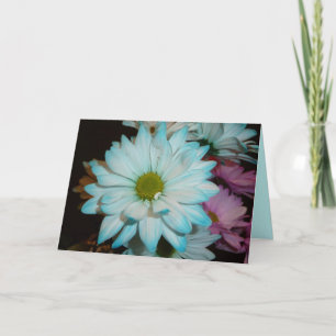Blauw-witte Daisy Verjaardagskaart Kaart