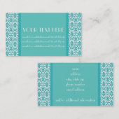 Blauw-witte Damask Visitekaartje (Voorkant / Achterkant)