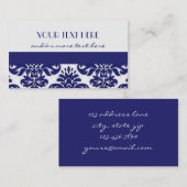 Blauw-witte Damask Visitekaartje (Voorkant / Achterkant)