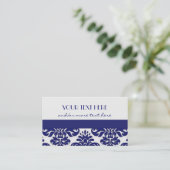 Blauw-witte Damask Visitekaartje (Staand voorkant)
