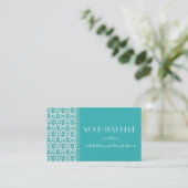 Blauw-witte Damask Visitekaartje (Staand voorkant)