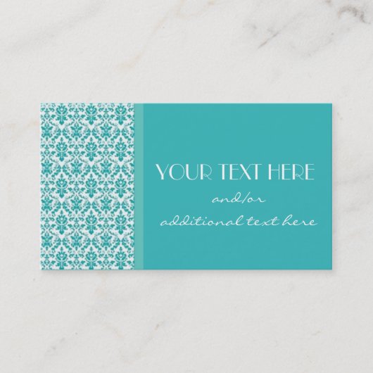 Blauw-witte Damask Visitekaartje (Voorkant)