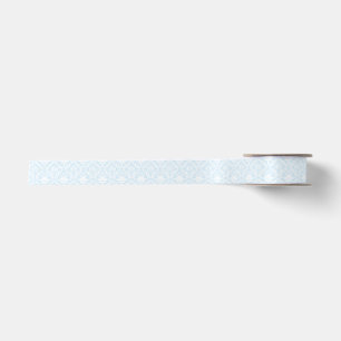 Blauw & Witte Damast - Elegante Bloemen Satijnen Lint