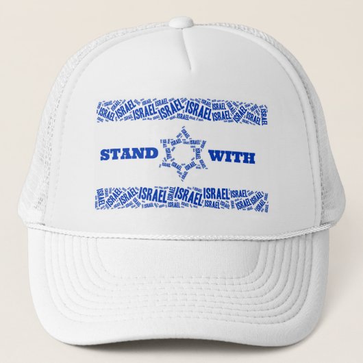 Blauw-witte davidster met Israëlisch Pet (Voorkant)