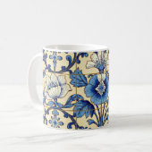 Blauw-witte decoratieve Tegel Koffiemok (Voorkant links)