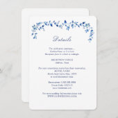 Blauw-witte Delft Huwelijksdetails  Informatiekaartje (Voorkant / Achterkant)