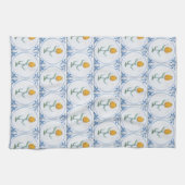 Blauw Witte Delft Tulp Nep Tegel Keukenhanddoek (Horizontaal)
