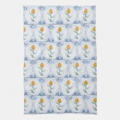 Blauw Witte Delft Tulp Nep Tegel Keukenhanddoek (Verticaal)