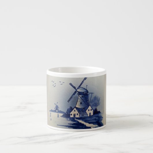 Blauw Witte Delfts Oude Molen Espresso Kop (Voorkant)
