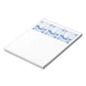 Blauw Witte Delfts Zeilboot Notitieblok (Linkerzijde)