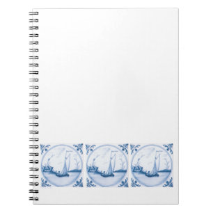 Blauw Witte Delfts Zeilboot Notitieboek