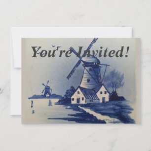 Blauw Witte Delftsblauw Windmolen Kaart