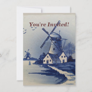 Blauw Witte Delftsblauw Windmolen Kaart