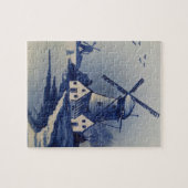 Blauw-Witte Delftsblauw Windmolen Legpuzzel (Horizontaal)