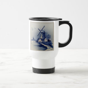 Blauw Witte Delftsblauw Windmolen Reisbeker