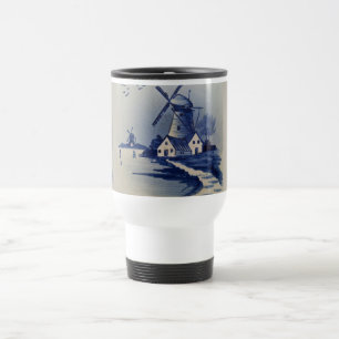 Blauw Witte Delftsblauw Windmolen Reisbeker