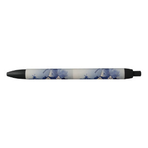 Blauw Witte Delftsblauw Windmolen Zwarte Inkt Pen