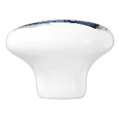 Blauw-witte Delftse stijl kroon met bloemen Keramische Knop (Zijkant)