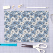 Blauw Witte Denim Bloemen Bruidsfeest Tissuepapier (Craft)