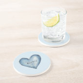 Blauw Witte Denim Hart Zandsteen Onderzetter (Zijkant)