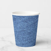 Blauw Witte Denim Textuur Uiterlijk Afbeelding Papieren Bekers (Achterkant)