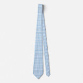 Blauw Witte Diamant Dambord Patroon Stropdas (Voorkant)