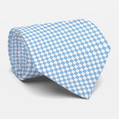Blauw Witte Diamant Dambord Patroon Stropdas (Opgerold)